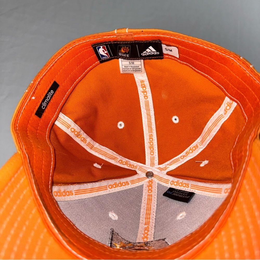 Adidas Phoenix Suns NBA‎ Hat Orange White Contrast Stitch Climalite Cap S/M - Picture 2 of 4